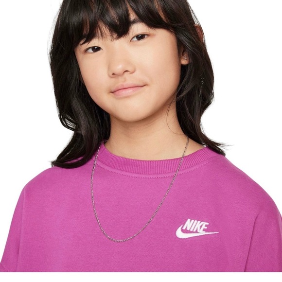 New Nike Kids' Oversized Fit Crewneck Sweatshirt Purple Extra Large XL $45 - Picture 1 of 10
